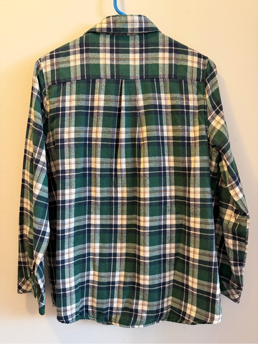 Green and White Plaid Sherpa-Lined Flannel Shirt - Picture 3 of 3